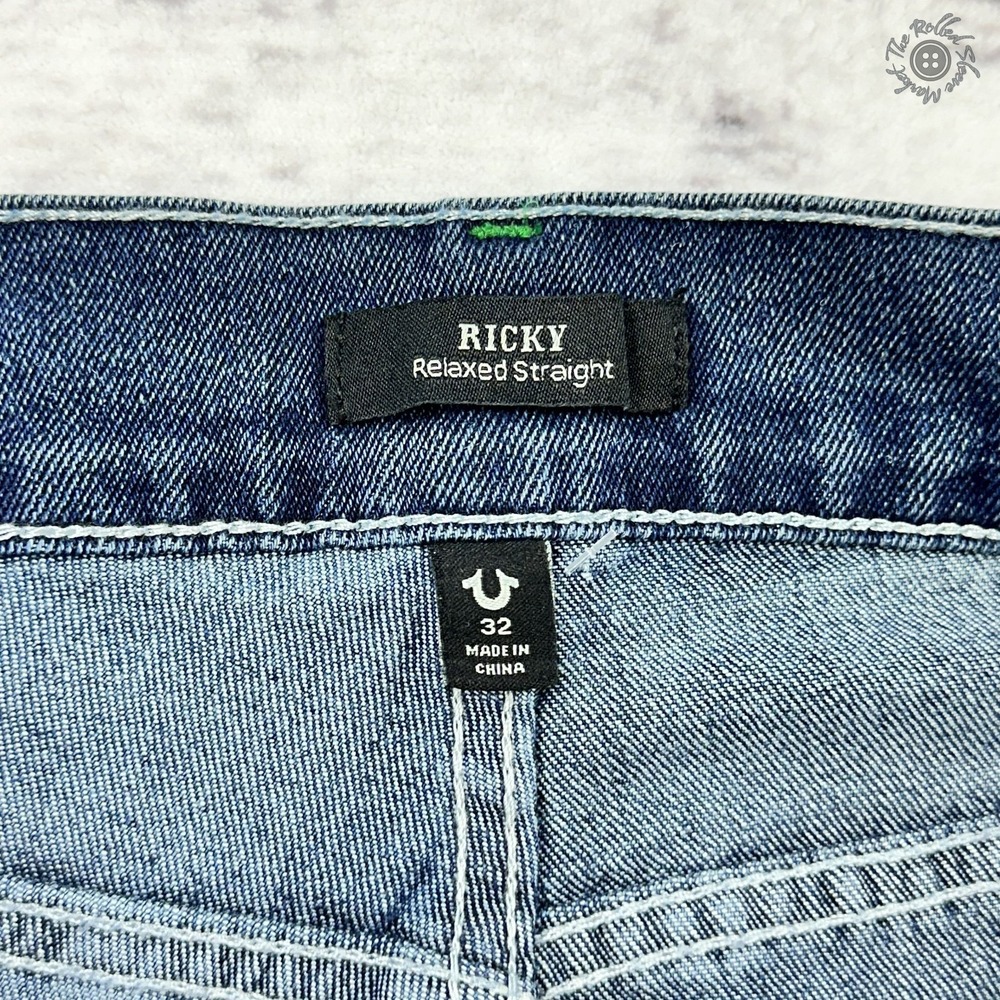 NWT True Religion Ricky SN Flap Straight Jeans 32x34 Dark Woodland MSRP $164 - Picture 6 of 12